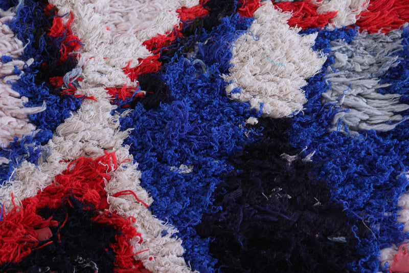 Handmade Moroccan Runner Rug – Bold Abstract Pattern 2.4 x 5.7 FT - Runner moroccan rugs