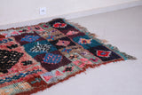 Vintage boucherouite runner rug 3.9 X 7.7 Feet
