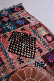 Vintage boucherouite runner rug 3.9 X 7.7 Feet
