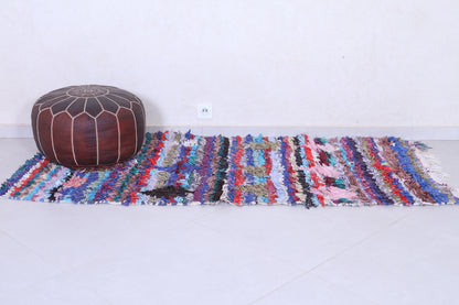 Shaggy Moroccan Boucherouite rug 3 X 6.7 Feet