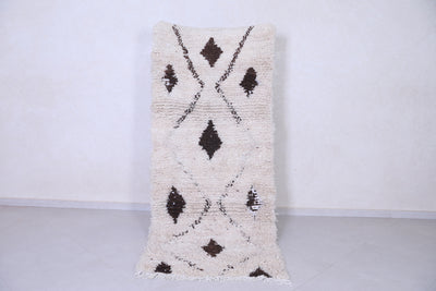 Minimalist Moroccan Runner Rug – Neutral Diamond Pattern 3.2 x 7.6 FT - Runner moroccan rugs