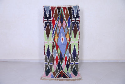 Colorful Berber Rug Runner – Handmade Moroccan Wool, 2.9 x 6.8 FT - Runner moroccan rugs