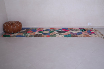 Colorful Moroccan Runner rug 2.4 X 9.7 Feet