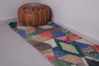Colorful Moroccan Runner rug 2.4 X 9.7 Feet