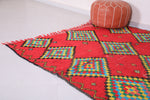 Red moroccan rug 5.5 X 5.9 Feet