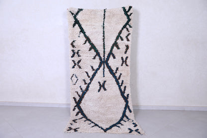 Vintage handmade moroccan berber runner rug  3.2 FT X 7.5 FT