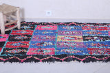 Vintage boucherouite rug 4.1 X 7.4 Feet
