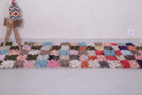 colorful handmade boucherouite rug 3 X 6.5 Feet