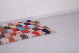 colorful handmade boucherouite rug 3 X 6.5 Feet