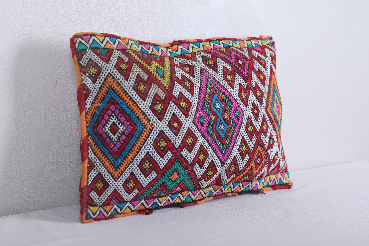 Vintage moroccan handwoven kilim pillow 13.7 INCHES X 20 INCHES