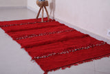 Red Moroccan Kilim Rug 3.6 X 6.3 Feet