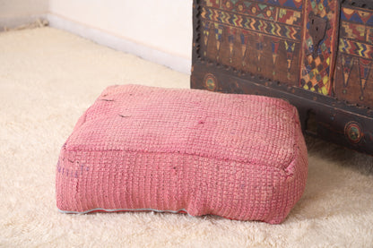 Pink Kilim Pouf handmade rug Ottoman