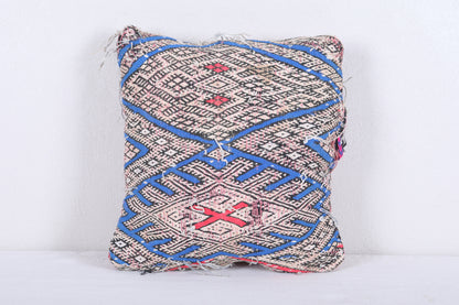 Vintage handmade moroccan kilim pillow 14.1 INCHES X 15.7 INCHES