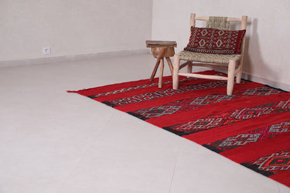 Vintage Kilim berber rug 5.6 ft x 10.3 ft