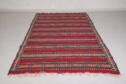 Vintage Zemour kilim rug 5.1 ft x 10.4 ft