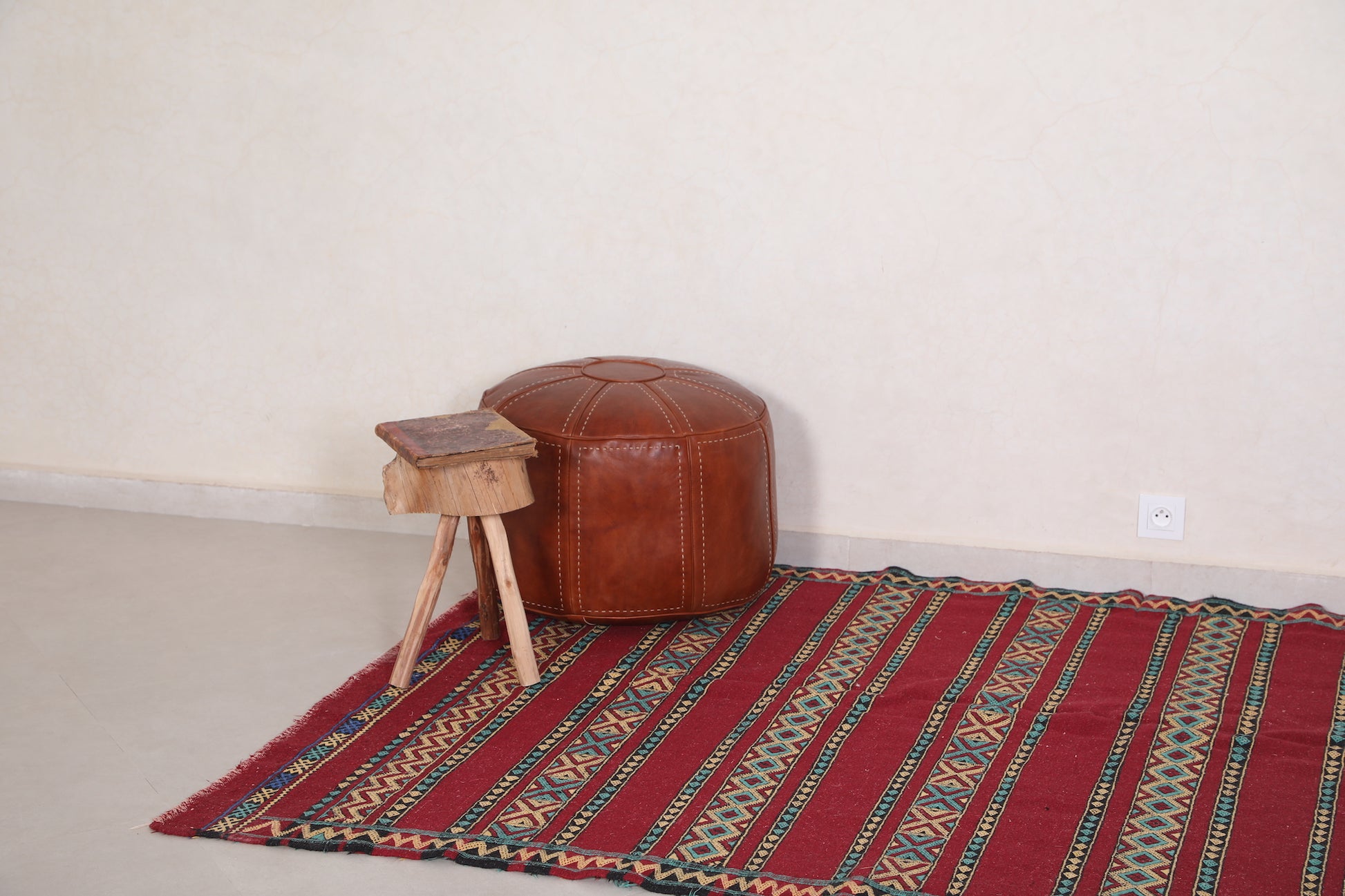 Vintage Zemour kilim rug 5.1 ft x 10.4 ft