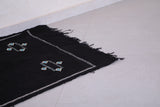Black moroccan handwoven kilim 3 FT X 4.8 FT