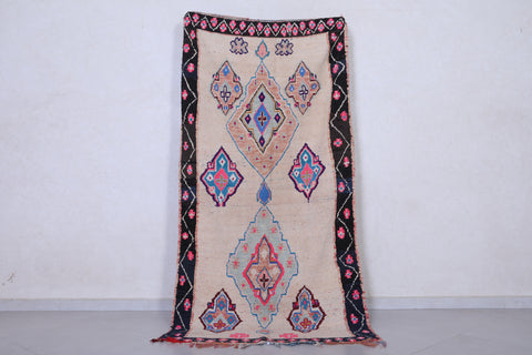 Vintage handmade moroccan berber rug 3.7 FT X 7.3 FT