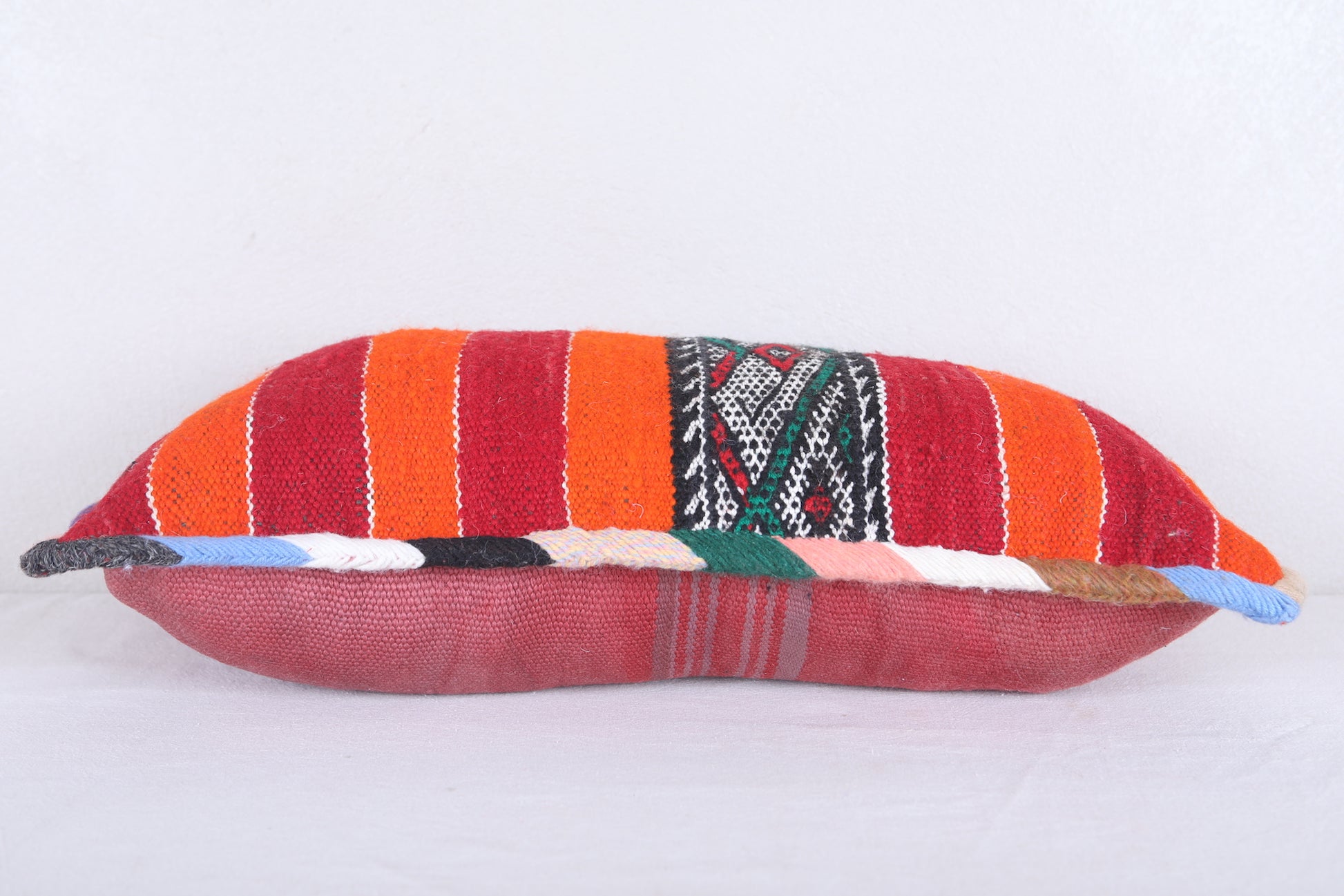 Vintage moroccan handwoven kilim pillow 13.7 INCHES X 23.6 INCHES