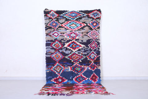 Moroccan boucherouite rug 4.1 X 8.4 Feet