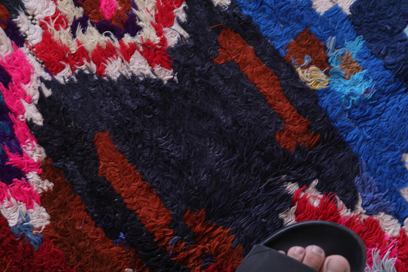 Moroccan Boucherouite Rug - Handwoven 4.1 X 8.4 Feet - azilal rug