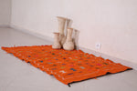 Orange Moroccan KIlim rug 3.5 X 4.6 Feet