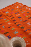 Orange Moroccan KIlim rug 3.5 X 4.6 Feet