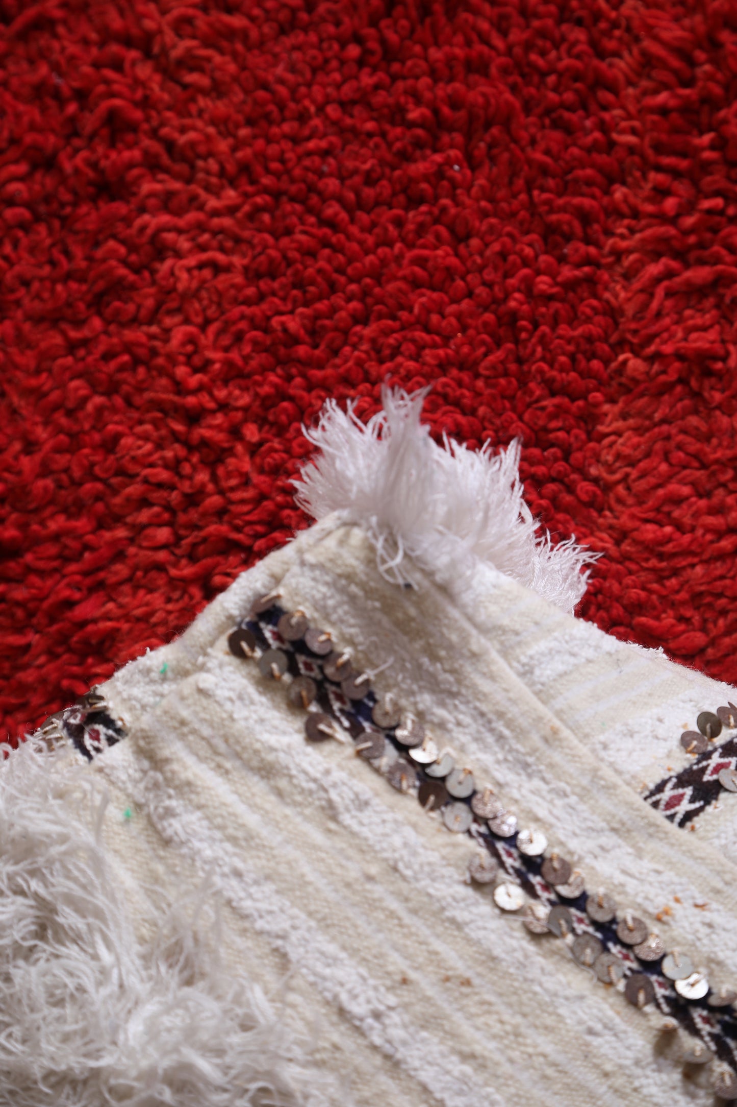 Handwoven moroccan kilim berber rug pouf