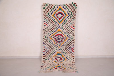 Handwoven Moroccan Boucherouite Rug 3.3 x 7.8 ft | Colorful Boho Decor - moroccan rug