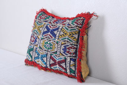 Vintage moroccan handwoven kilim pillow 12.2 INCHES X 14.1 INCHES
