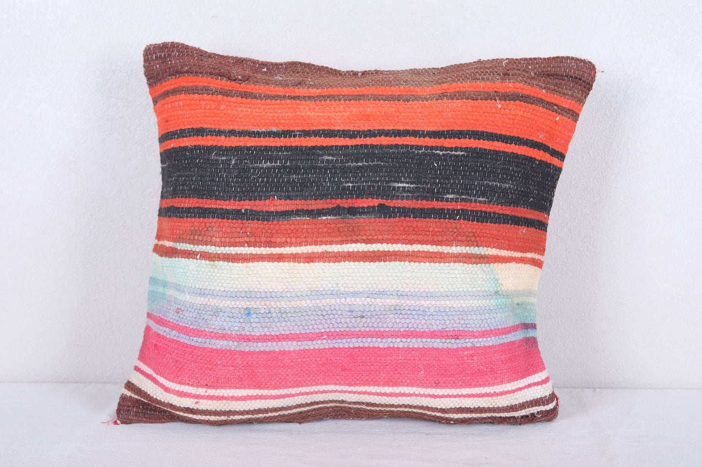 Vintage moroccan handwoven kilim pillow 16.5 INCHES X 18.1 INCHES