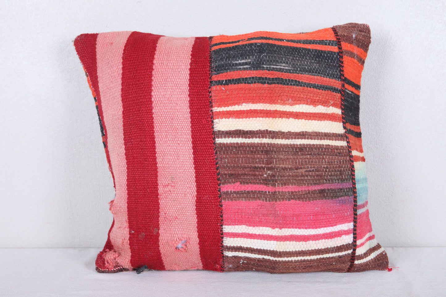 Vintage moroccan handwoven kilim pillow 16.5 INCHES X 18.1 INCHES