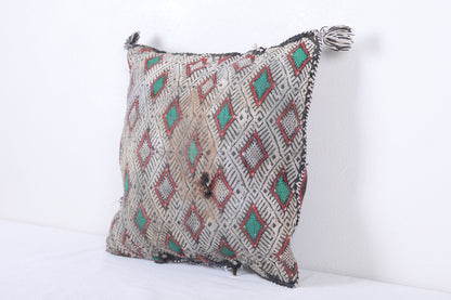 Vintage handmade moroccan kilim pillow 16.5 INCHES X 17.3 INCHES