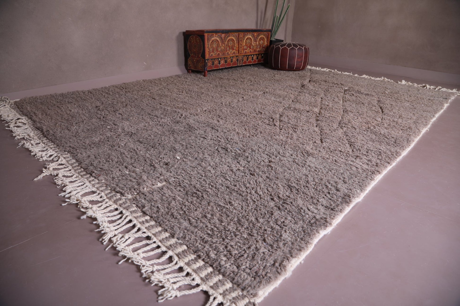 Hand knotted Beni ourain rug - Berber Moroccan Rug - Custom Rug