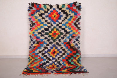 Moroccan Rug 3.3 x 5.1 Feet - Colorful Boucherouite Design - moroccan rug