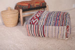Moroccan striped handmade ottoman old rug pouf