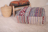 Moroccan striped handmade ottoman old rug pouf