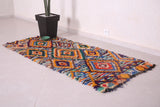 Moroccan Boucherouite rug 3 X 6.5 Feet