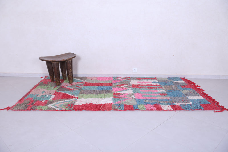 Colourful handmade moroccan berber rug 4.8 FT X 9.1 FT - azilal rug