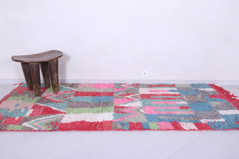 Colourful handmade moroccan berber rug 4.8 FT X 9.1 FT - azilal rug