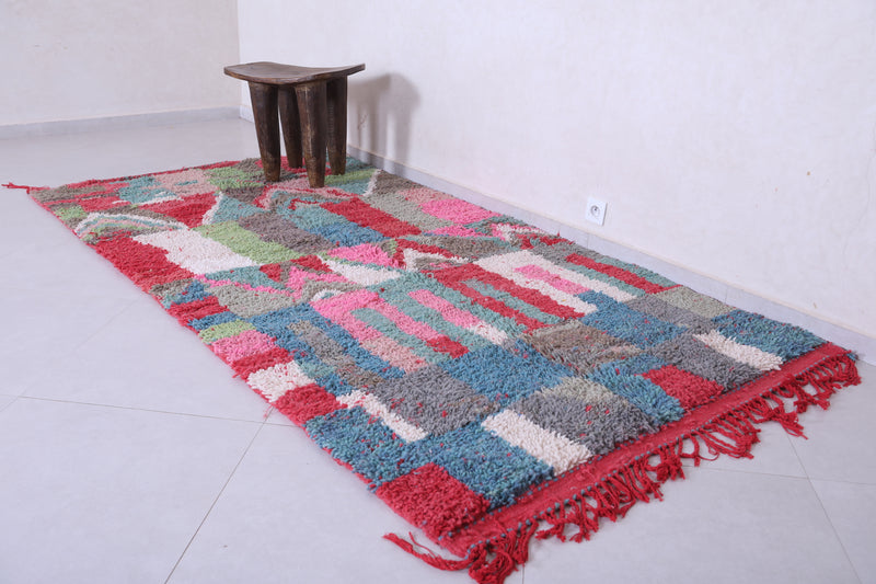 Colourful handmade moroccan berber rug 4.8 FT X 9.1 FT - azilal rug