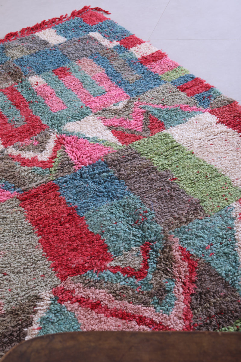 Colourful handmade moroccan berber rug 4.8 FT X 9.1 FT - azilal rug