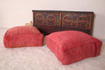 Two red Ottoman berber Poufs Cover for Seating