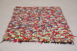 Colorful Red Moroccan rug 3.6 X 4.7 Feet