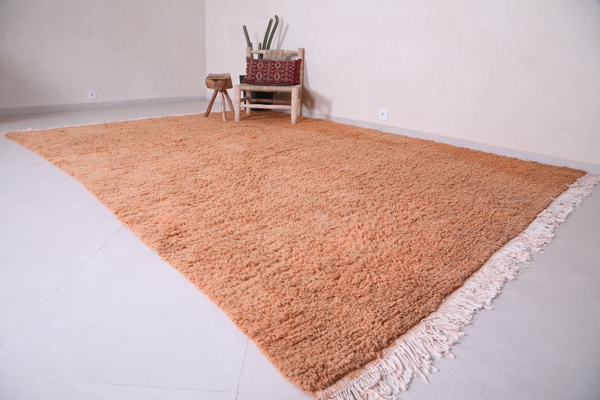 Custom Solid Moroccan rug - hand knotted berber carpet