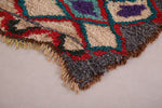 Vintage handmade moroccan berber runner rug 3.1 FT X 6 FT