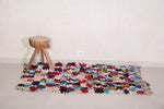 Vintage Moroccan Boucherouite rug 2.7 ft x 4.7 ft