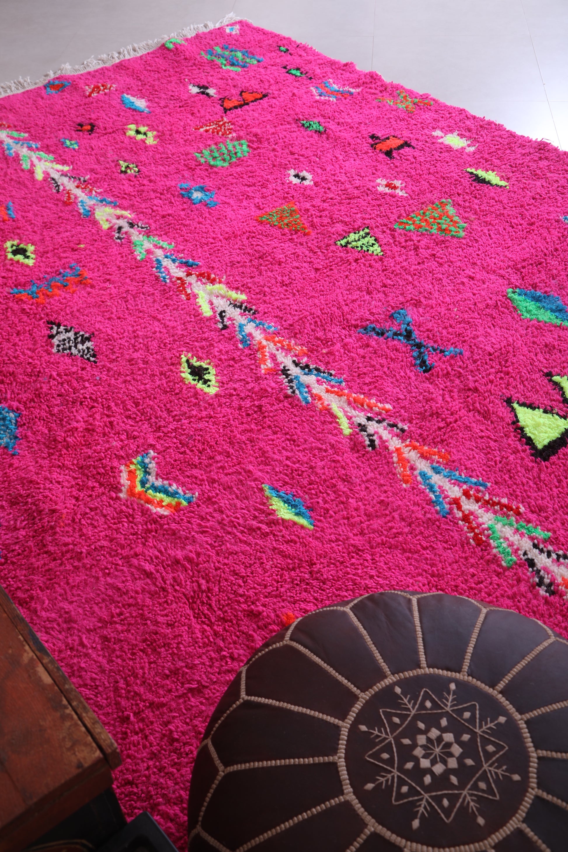 Moroccan handmade Pink rug - All wool Azilal Rug - Custom Rug