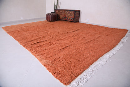 Custom handmade orange rug - Moroccan berber carpet