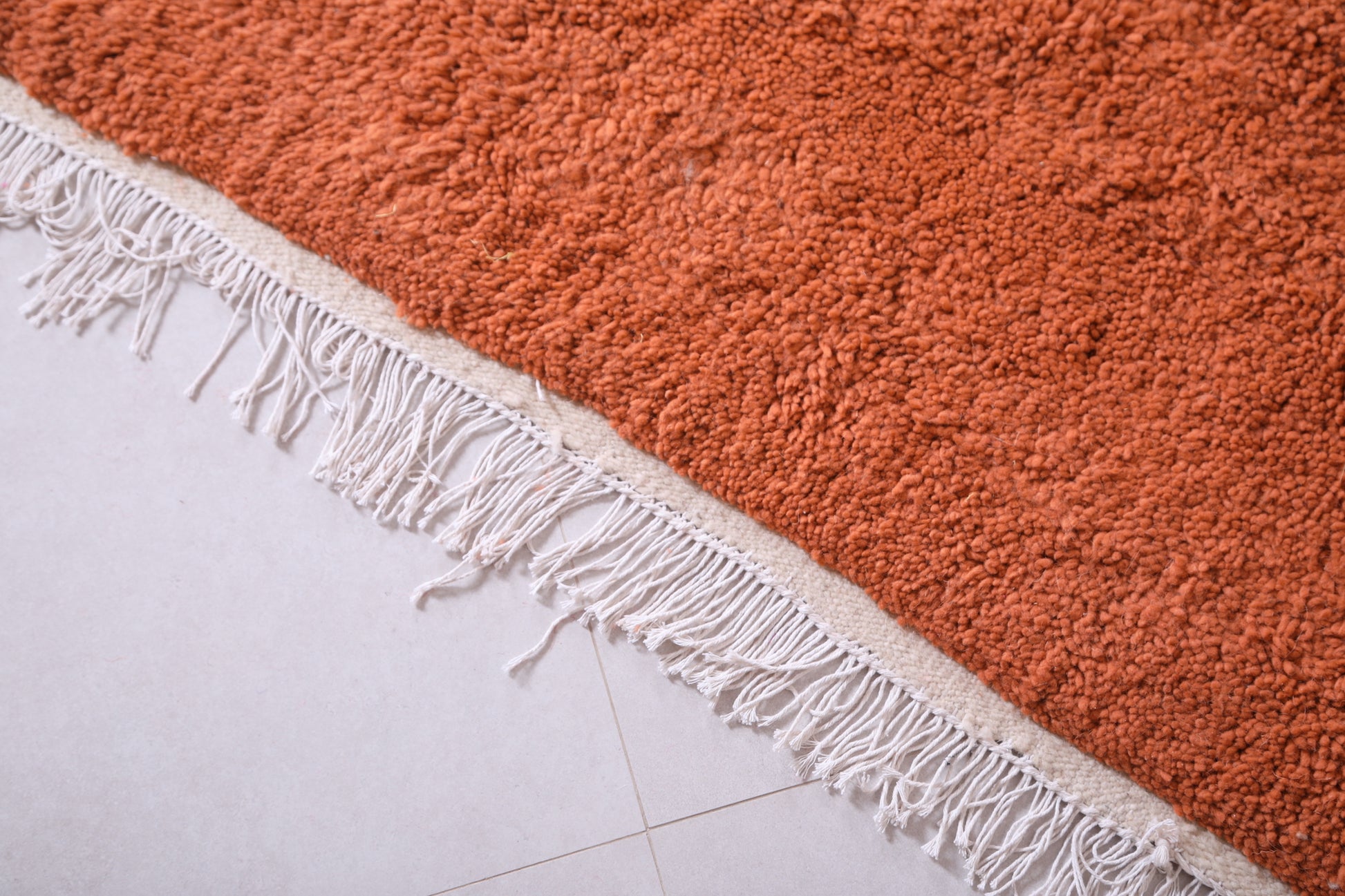 Custom handmade orange rug - Moroccan berber carpet